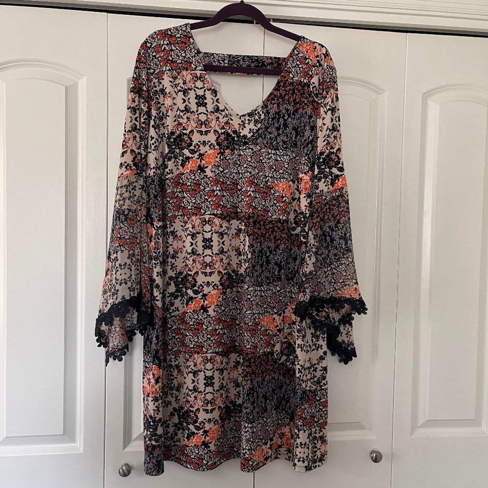 Patchwork Print Short Dress